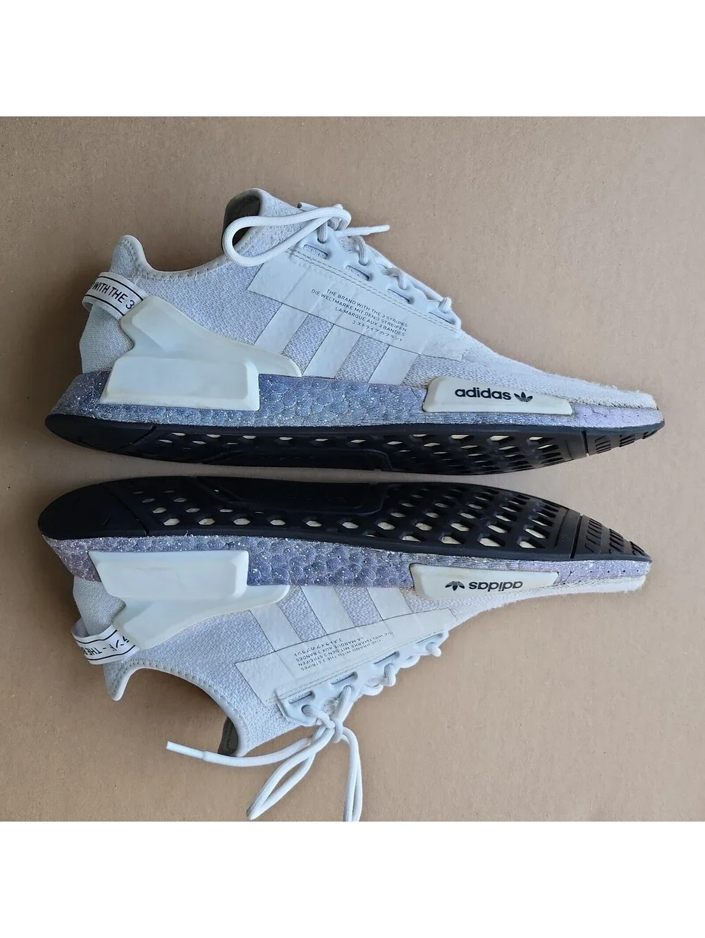 Adidas Nmd Size 11.5 White Purple Boost The Brand with the Three Stripes